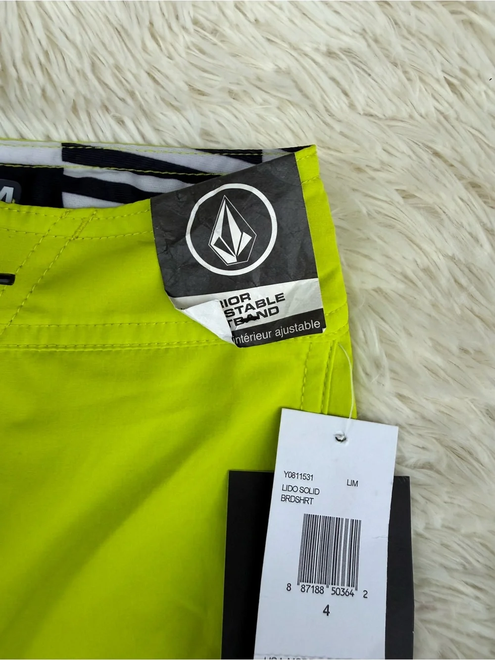 Volcom Kidd’s Neon Lime Stretch Swim Trunks
